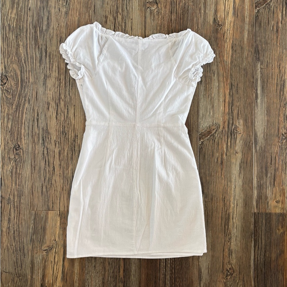 Nasty Gal Collection “Strings Attached” Lace-Up Mini Dress Womens 6 White Lined - Picture 2 of 11